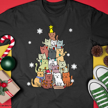 Christmas Shirts for Family, Funny christmas shirts, Christmas Unisex T-Shirt/Hoodie/Sweatshirt HLT00 - Ugly Christmas Sweater Cat Tree - Funny Xmas Cat Gift T-Shirt