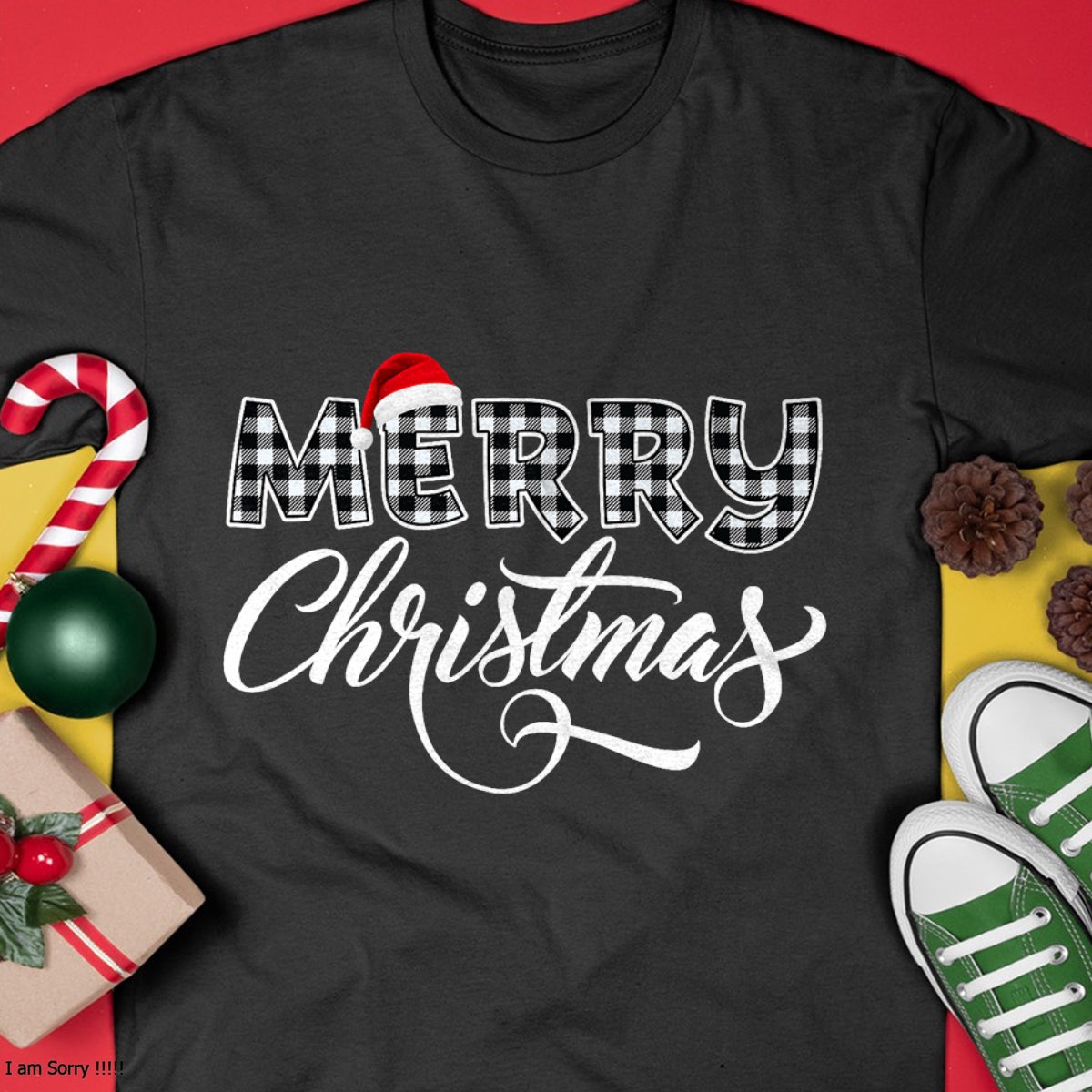 Merry Christmas Buffalo Black and White Plaid for Men Women T-Shirt - Christmas Unisex T-Shirt/Hoodie/Sweatshirt - TRNN00
