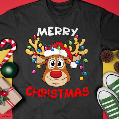 Christmas Shirts for Family, Funny christmas shirts, Christmas Unisex T-Shirt/Hoodie/Sweatshirt HLT00 - Merry Christmas Reindeer Xmas Family Men Women T-Shirt