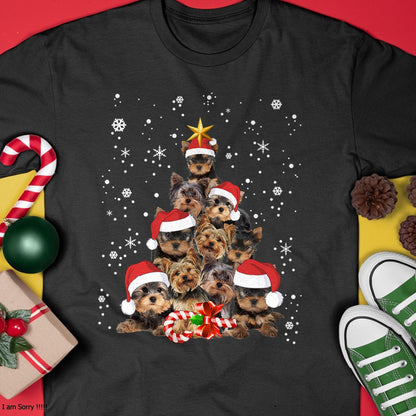 Christmas Shirts for Family, Funny christmas shirts, Christmas Unisex T-Shirt/Hoodie/Sweatshirt HLT00 - Yorkie Dogs Tree Christmas Sweater Xmas Pet Animal Dog Lover T-Shirt