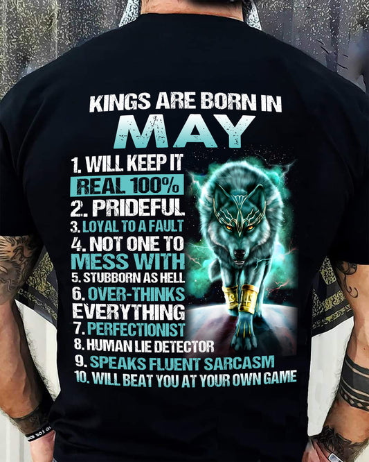 MAY – Kings Are Born, Strong Like Wolves, Loyal To The Core - T Shirt For Strongman - TRNN05 (SKU2602-124-05)