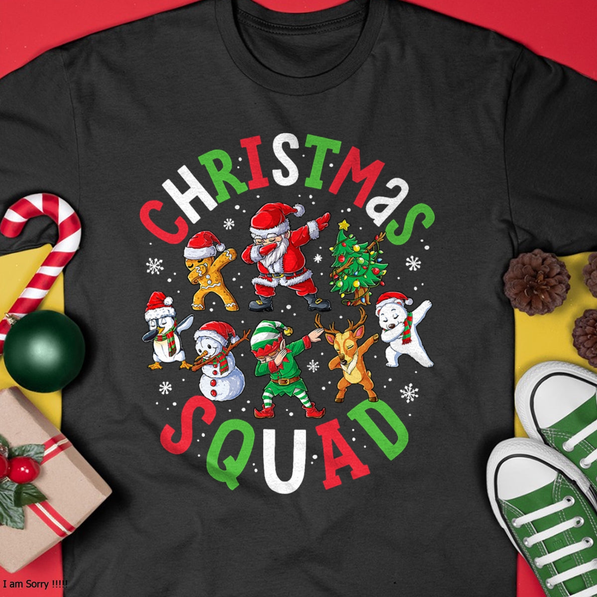 Christmas Squad Santa Dabbing Elf Family Matching Pajamas T-Shirt - Christmas Unisex T-Shirt/Hoodie/Sweatshirt - TRNN00
