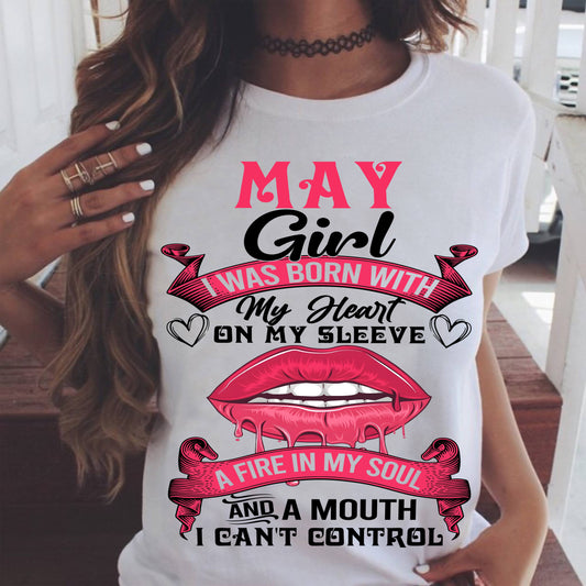 MAY QUEEN – Strong, Passionate & Unapologetically Bold - Birthday T Shirt For Woman - TRNN05 (SKU2603-255-05)