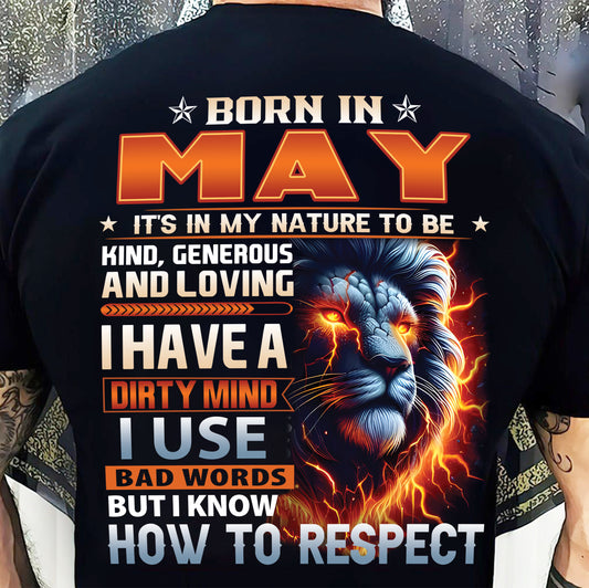 MAY - DIRTY MIND BUT KNOWS RESPECT - T SHIRT FOR STRONGMAN - TRNN05 (SKU08-84-05)