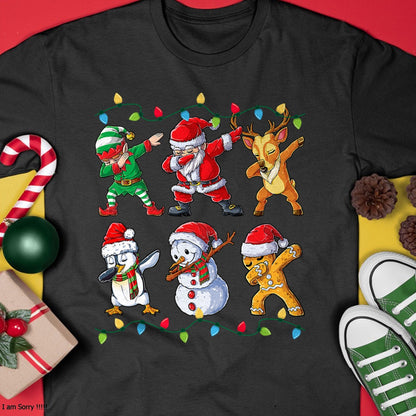 Dabbing Santa Elf Friends Christmas Boys Girls Men Xmas Dab T-Shirt - Christmas Unisex T-Shirt/Hoodie/Sweatshirt - TRNN00