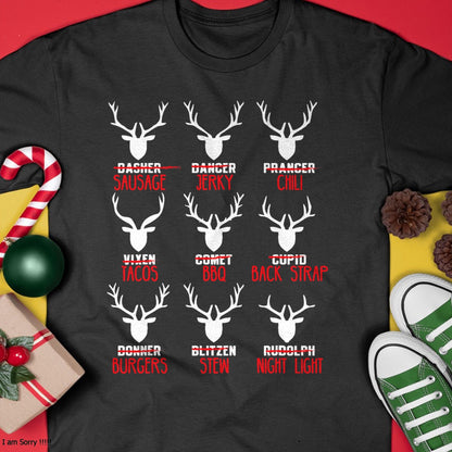 Christmas Shirts for Family, Funny christmas shirts, Christmas Unisex T-Shirt/Hoodie/Sweatshirt HLT00 - Funny Christmas Deer Hunters All of Santa_s Reindeer design T-Shirt