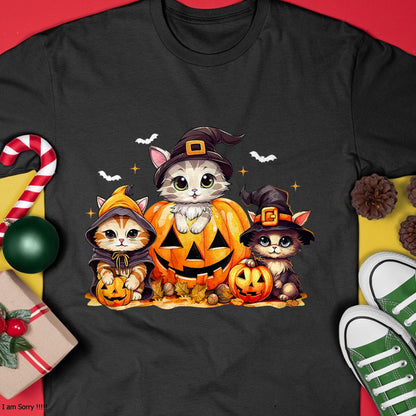 Hallowen Shirts for Family, Funny hallowen shirts, Hallowen Unisex T-Shirt/Hoodie/Sweatshirt HLT00 - Halloween Cat Shirt For Women Girls Pumpkin Spooky Season T-Shirt