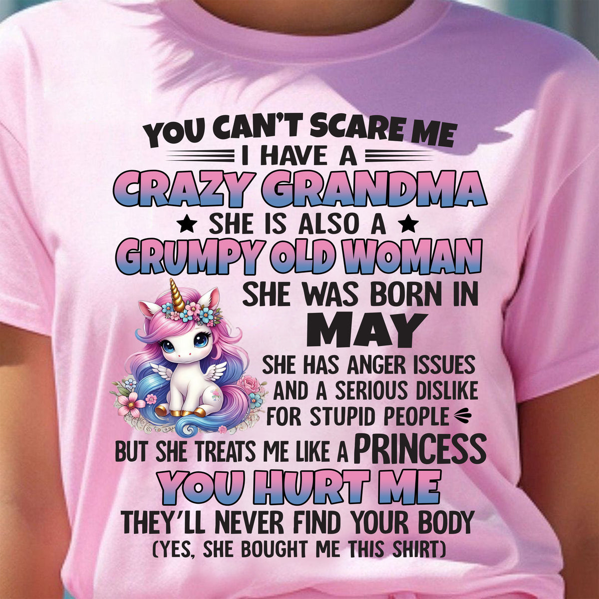 MAY - YOU CAN'T SCARE ME - GIFT FROM GRANDMA FOR GRANDDAUGHTER - TRNN05 (SKU09-106-05)