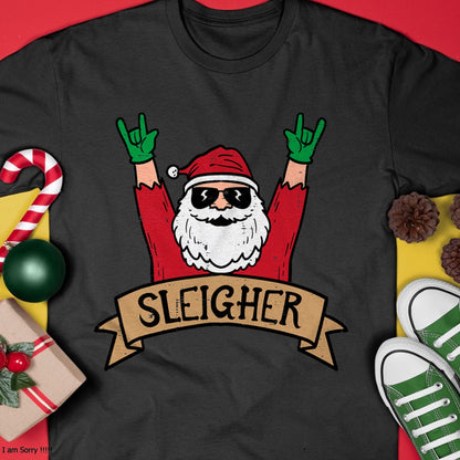 Christmas Sleigher Santa Rock Xmas Rocker Men Women Kids Boy T-Shirt - Christmas Unisex T-Shirt/Hoodie/Sweatshirt - TRNN00