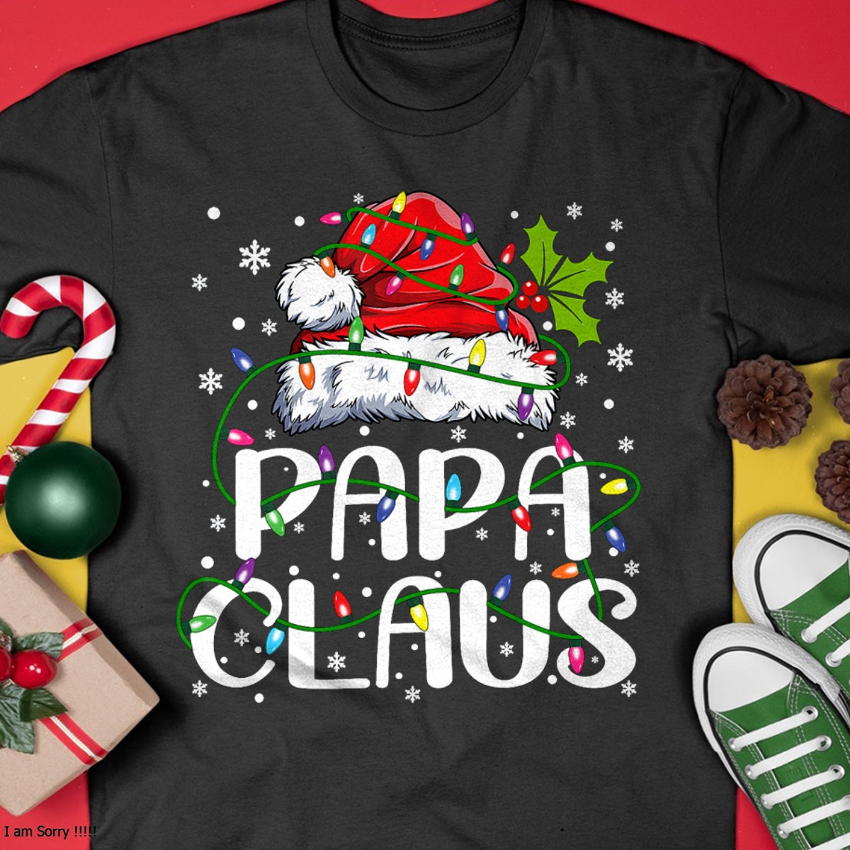 Christmas Shirts for Family, Funny christmas shirts, Christmas Unisex T-Shirt/Hoodie/Sweatshirt HLT00 - Papa Claus Christmas Lights Pajama Family Matching T-Shirt