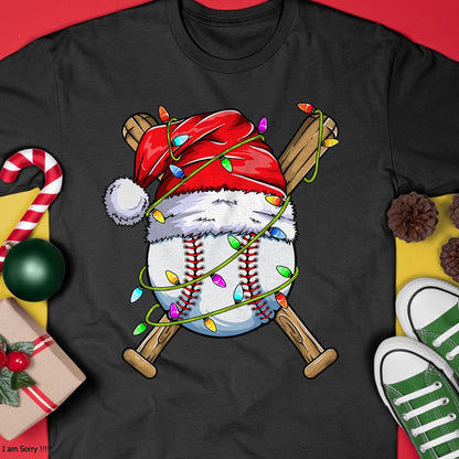 Christmas Shirts for Family, Funny christmas shirts, Christmas Unisex T-Shirt/Hoodie/Sweatshirt HLT00 - Santa Sports Design For Men Boys Christmas Baseball Player T-Shirt