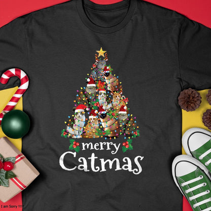 Merry Catmas Funny Cat Mom Cat Dad Christmas Cat T-Shirt - Christmas Unisex T-Shirt/Hoodie/Sweatshirt - TRNN00 (SKU2605-345)