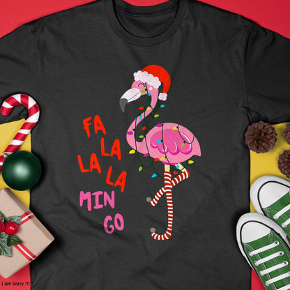 Christmas Shirts for Family, Funny christmas shirts, Christmas Unisex T-Shirt/Hoodie/Sweatshirt HLT00 - Fa La La Mingo Flamingo Christmas Tropical Xmas Tree Lights T-Shirt