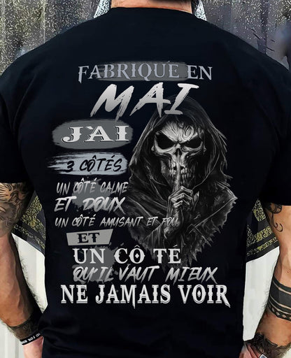 Fabriqué en Mai – J’ai 3 Côtés | T-Shirt Homme Caractère Fort - TRNN05 (SKU26T-01174-05)