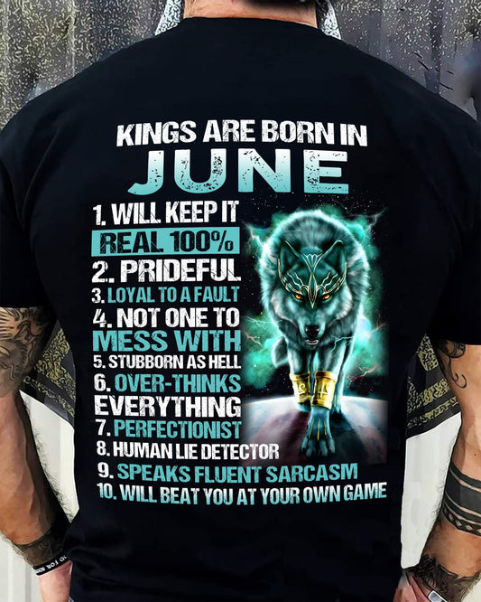 JUNE – Kings Are Born, Strong Like Wolves, Loyal To The Core - T Shirt For Strongman - TRNN06 (SKU2602-124-06)