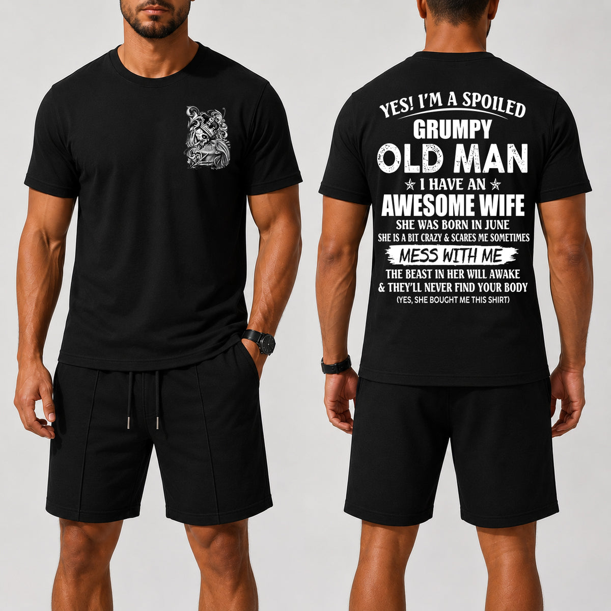 JUNE - YES! I'M A SPOILED GRUPMY OLD MAN - Waffle casual suit I GIFT FOR HUSBAND FROM WIFE - A09-739 I TRNN06 (SKU2607-24-06)