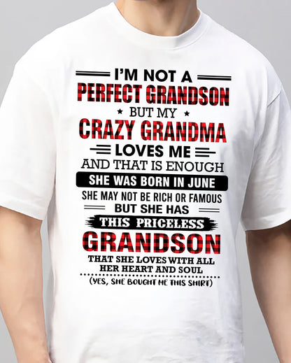 JUNE - NOT PERFECT, JUST GRANDMA’S FAVORITE GRANDSON - FROM GRANDMA - TRNN06 (SKU2606-362-06)