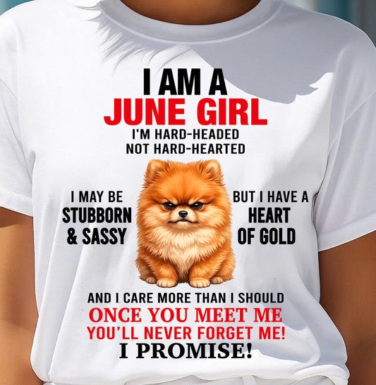 JUNE - I'M HARD-HEADED NOT HARD-HEARTED - Birthday T Shirt For Woman - TRNN06 (SKU2604-230-06)