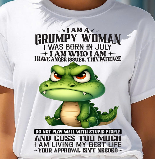 JULY - I AM WHO I AM - Birthday T Shirt For Woman - TRNN07 (SKU2602-183-07)