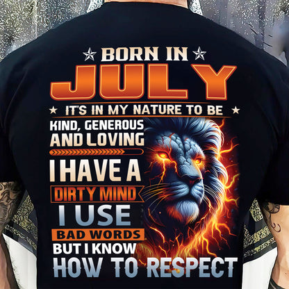 JULY - DIRTY MIND BUT KNOWS RESPECT - T SHIRT FOR STRONGMAN - TRNN07 (SKU08-84-07)