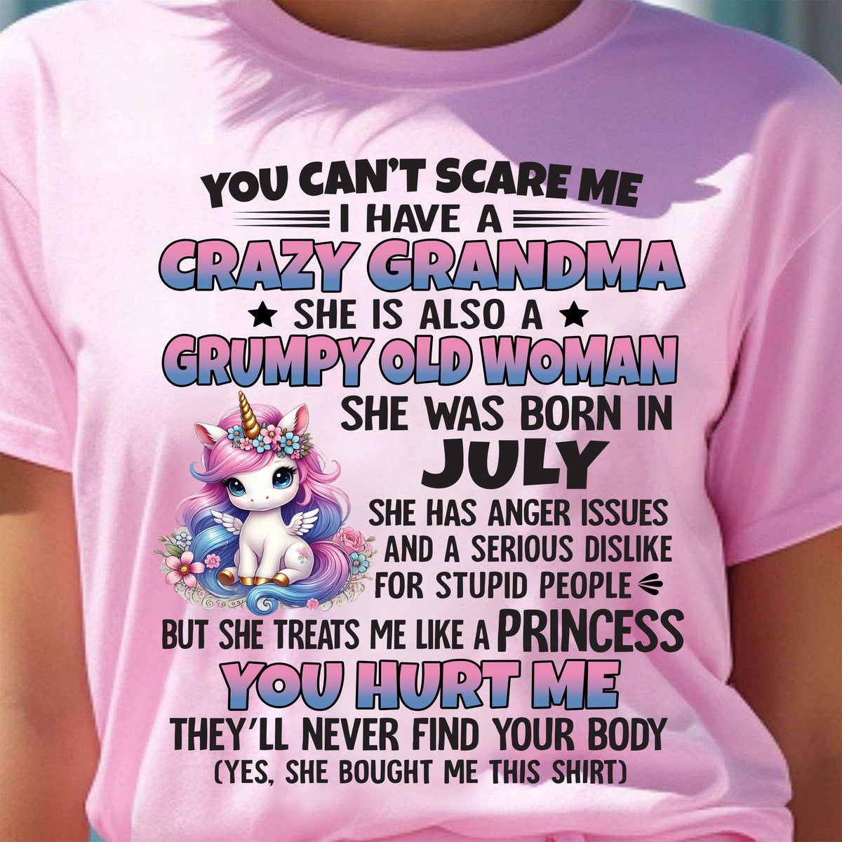 JULY - YOU CAN'T SCARE ME - GIFT FROM GRANDMA FOR GRANDDAUGHTER - TRNN07 (SKU09-106-07)