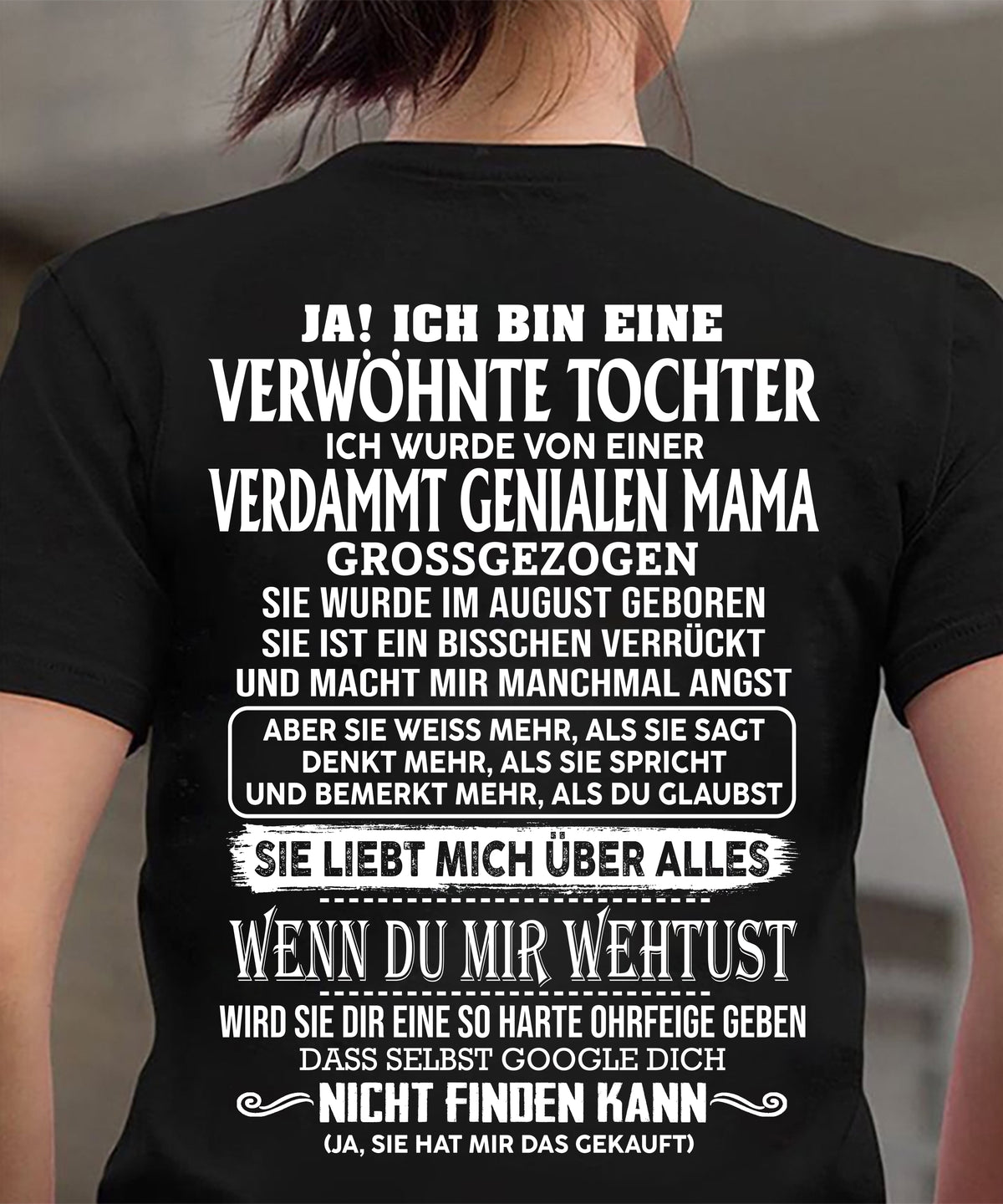 AUGUST - VERDAMMT GENIALEN MAMA – T-Shirt von Mama an Tochter - DEU/TRNN08 (SKU2605-341-08)