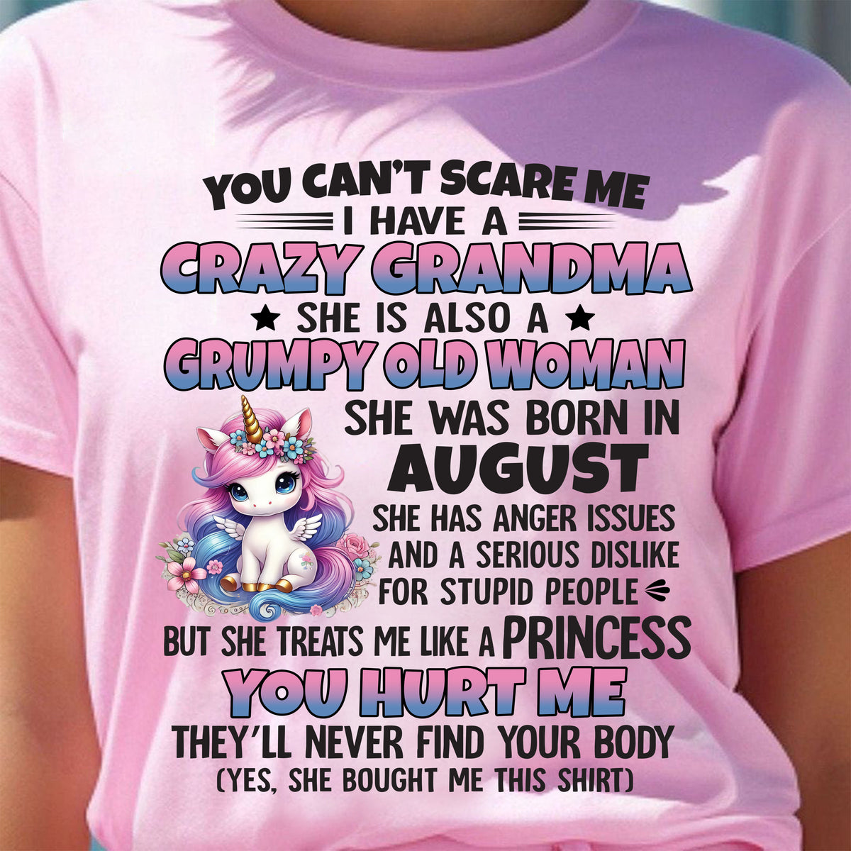 AUGUST - YOU CAN'T SCARE ME - GIFT FROM GRANDMA FOR GRANDDAUGHTER - TRNN08 (SKU09-106-08)