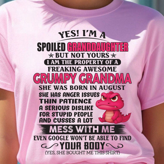 AUGUST - YES, I'M A SPOILED GRANDDAUGHTER - GIFT FROM GRANDMA FOR GRANDDAUGHTER - TRNN08 (SKU09-96-08)