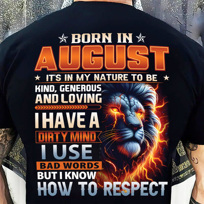 AUGUST - DIRTY MIND BUT KNOWS RESPECT - T SHIRT FOR STRONGMAN - TRNN08 (SKU08-84-08)