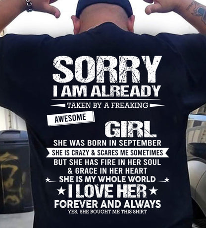 SEPTEMBER - SORRY I AM ALREADY TAKEN BY A FREAKING AWESOME GIRL - FROM WIFE - TRNN09 (SKU12-298-09)