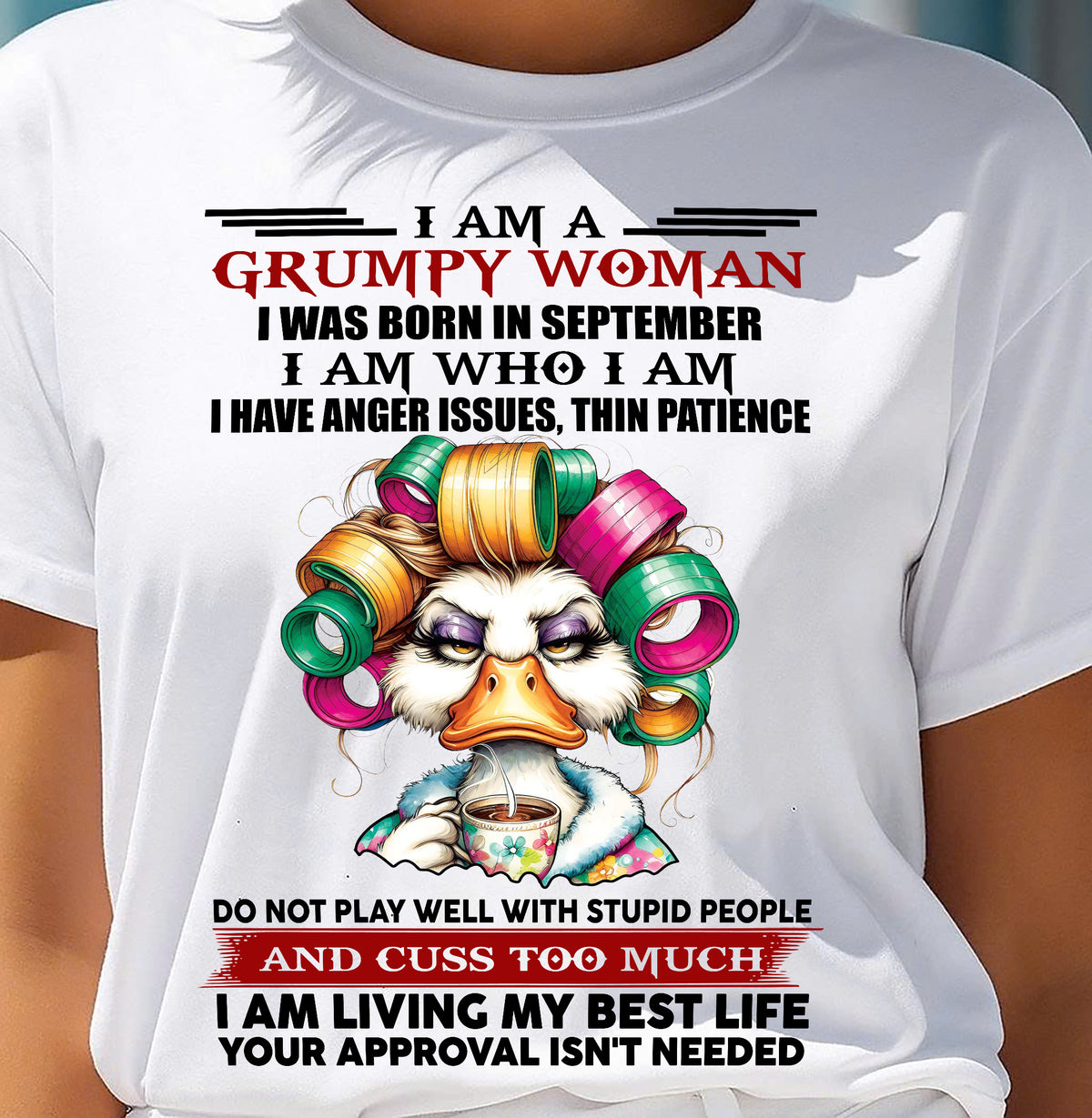 SEPTEMBER - GRUMPY WOMAN - BIRTHDAY SHIRT FOR WOMEN - TRNN09 (SKU26T-01-22-09)