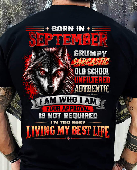 SEPTEMBER - Grumpy Sarcastic Old School - T Shirt For Strongman - TRNN09 (SKU2609-318-09)