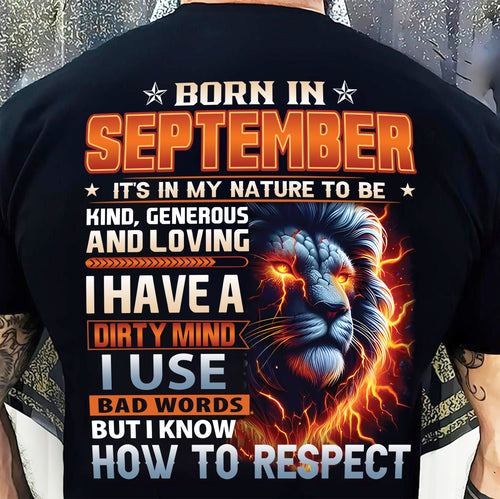 SEPTEMBER - DIRTY MIND BUT KNOWS RESPECT - T SHIRT FOR STRONGMAN - TRNN09 (SKU08-84-09)