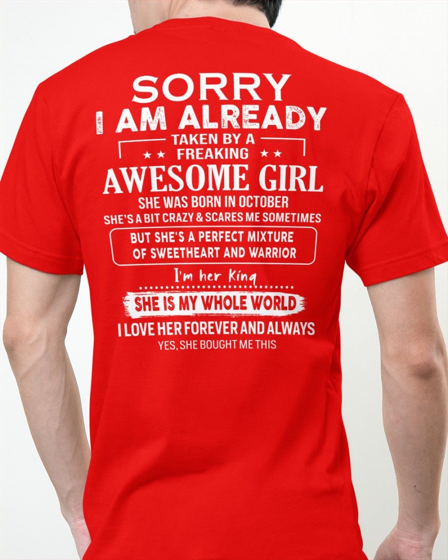 October - Awesome girl - Perfect gift for your boyfriend - (SKU04-86-10) - From Wife TRNN10