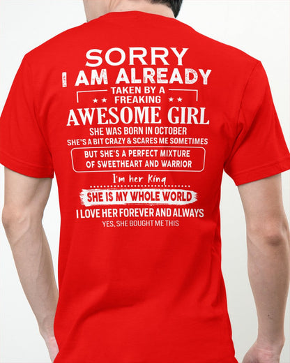 October - Awesome girl - Perfect gift for your boyfriend - (SKU04-86-10) - From Wife TRNN10