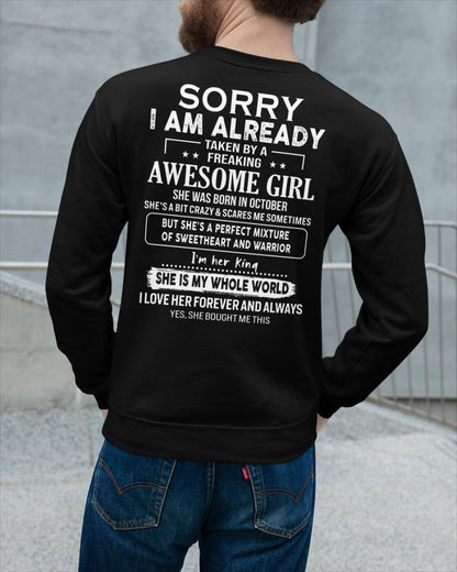 October - Awesome girl - Perfect gift for your boyfriend - (SKU04-86-10) - From Wife TRNN10