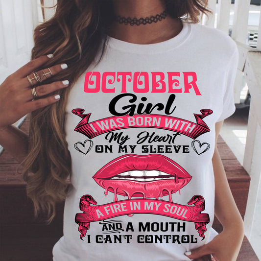 OCTOBER QUEEN – Strong, Passionate & Unapologetically Bold - Birthday T Shirt For Woman - TRNN10 (SKU2603-255-10)