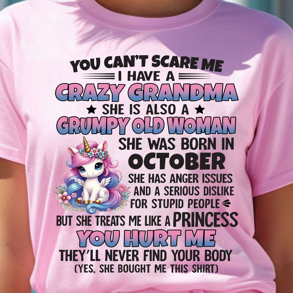 OCTOBER - YOU CAN'T SCARE ME - GIFT FROM GRANDMA FOR GRANDDAUGHTER - TRNN10 (SKU09-106-10)