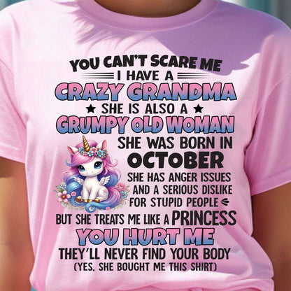 OCTOBER - YOU CAN'T SCARE ME - GIFT FROM GRANDMA FOR GRANDDAUGHTER - TRNN10 (SKU09-106-10)