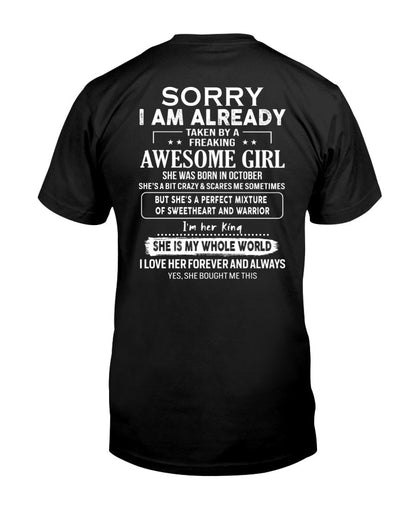 October - Awesome girl - Perfect gift for your boyfriend - (SKU04-86-10) - From Wife TRNN10