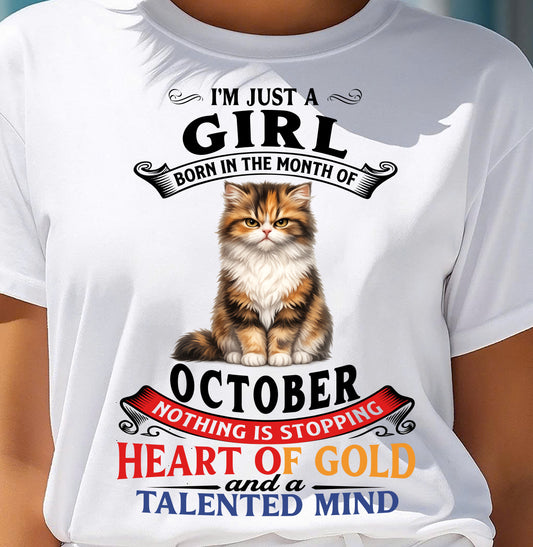 OCTOBER - NOTHING IS STOPPING THIS FLAMING SOUL - Birthday T Shirt For Woman - TRNN10 (SKU2605-74-10)