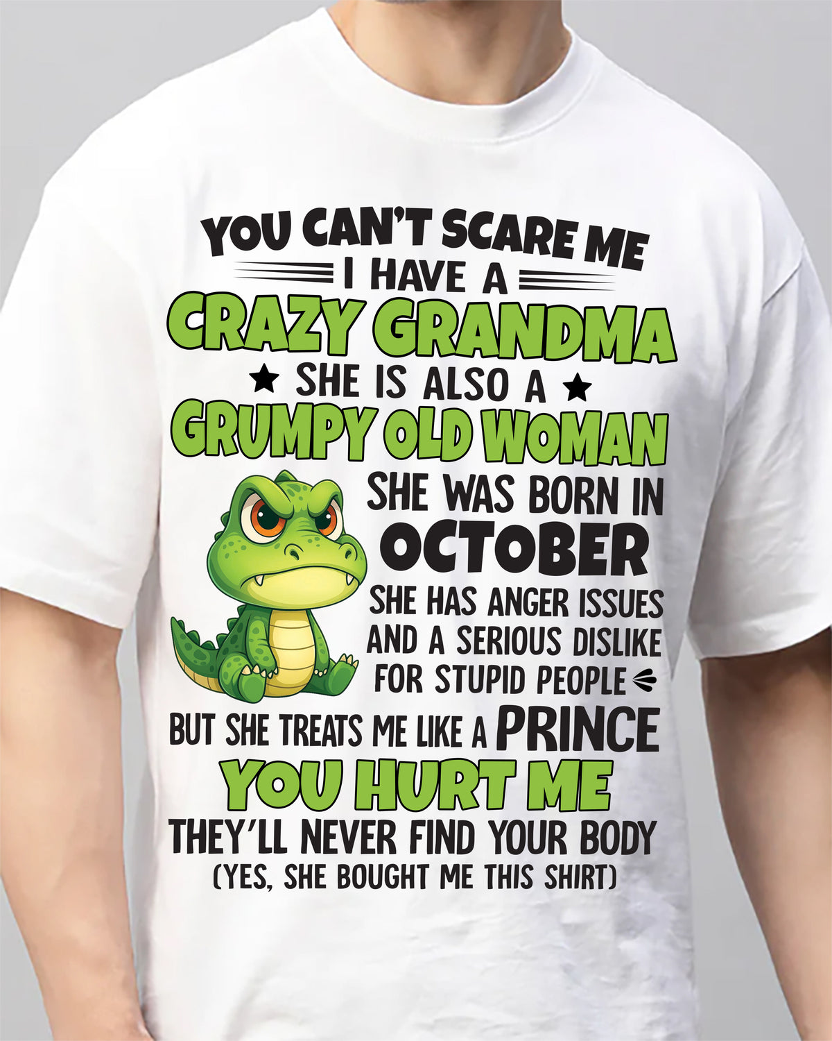 OCTOBER - YOU CAN'T SCARE ME - FOR GRANDSON - GIFT FROM GRANDMA - TRNN10 (SKU09-85-10)