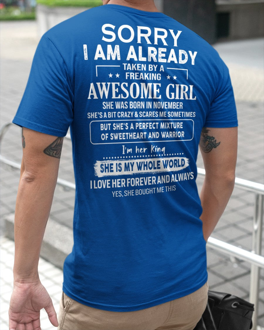 November - Awesome girl - Perfect gift for your boyfriend - (SKU04-86-11) - From Wife TRNN11