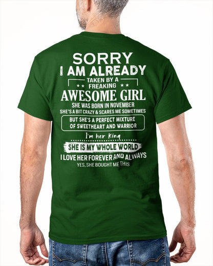 November - Awesome girl - Perfect gift for your boyfriend - (SKU04-86-11) - From Wife TRNN11