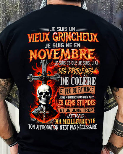 Je Suis Un Vieux Grincheux Né – T-Shirt Homme Fort Caractère - TRNN11 (SKU26T-01141-11)