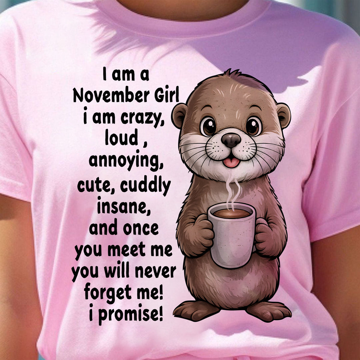 NOVEMBER - A Little Crazy, Sassy, Loud & Impossible To Forget - BIRTHDAY GIFT T-SHIRT FOR WOMEN - TRNN11 (SKU2602-221-11)