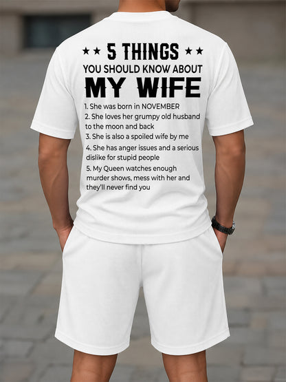 NOVEMBER - 5 THING YOU SHOULD KNOW ABOUT MY WIFE - Waffle casual suit I GIFT FOR HUSBAND FROM WIFE - A09-739 I TRNN11 (SKU2607-141-11)