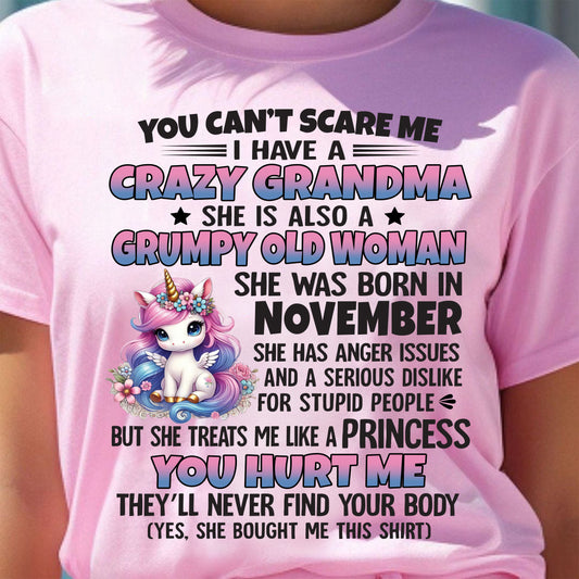 NOVEMBER - YOU CAN'T SCARE ME - GIFT FROM GRANDMA FOR GRANDDAUGHTER - TRNN11 (SKU09-106-11)
