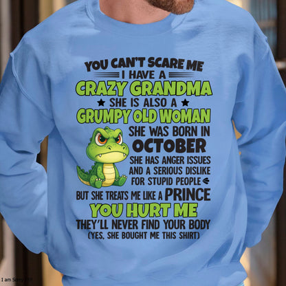 OCTOBER - YOU CAN'T SCARE ME - FOR GRANDSON - GIFT FROM GRANDMA - TRNN10 (SKU09-85-10)