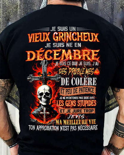 Je Suis Un Vieux Grincheux Né – T-Shirt Homme Fort Caractère - TRNN12 (SKU26T-01141-12)